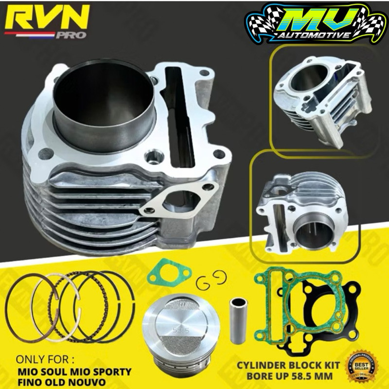 RVN BLOCK SEHER BORING BLOK SEHER STANDAR 50MM - BORE UP 54MM 58.5MM MIO SPORTY MIO SOUL MIO LAMA NO