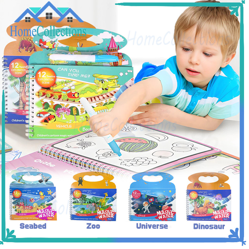 

Buku Gambar Pen Air Buku Gambar Ajaib Buku Mewarnai Magic Water Book Buku Mewarnai Ajaib Dengan Spidol Air