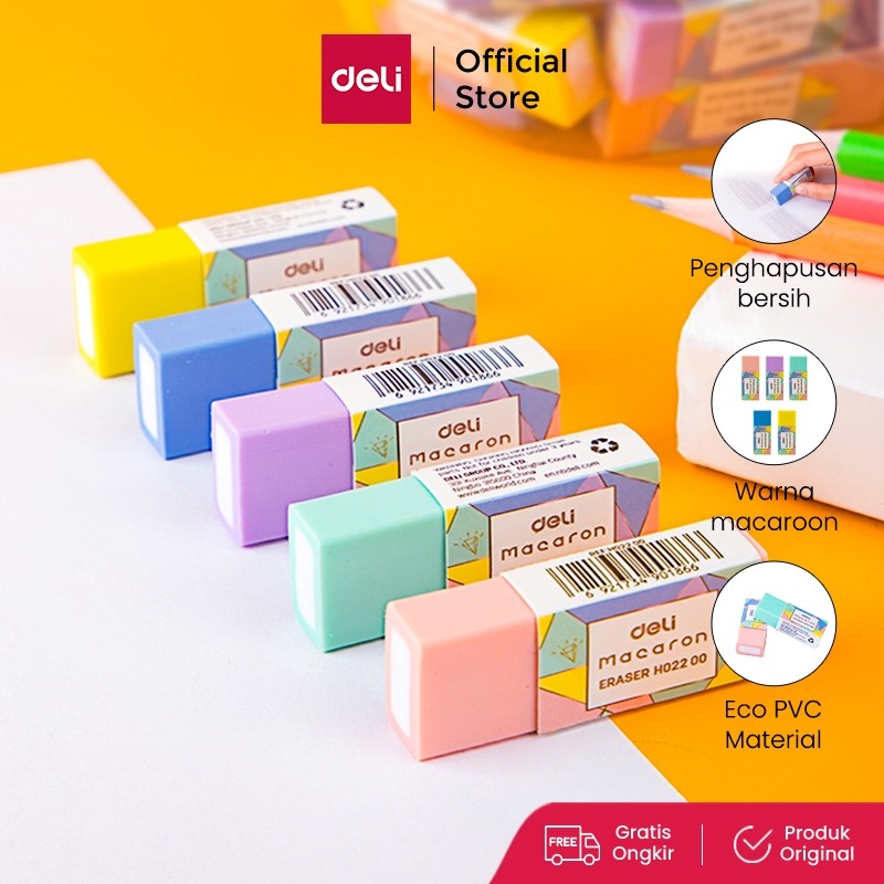 

Deli Penghapus, bersih dan bebas debu 50 * 20 * 11mm 5 Warna EH02200