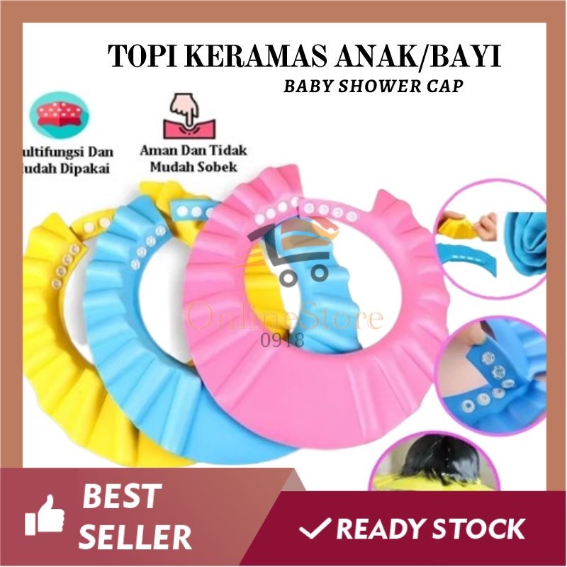 OS - C213 - Penutup Kepala Mandi Bayi /  Topi Keramas Mandi Bayi Anak Pelindung Mata