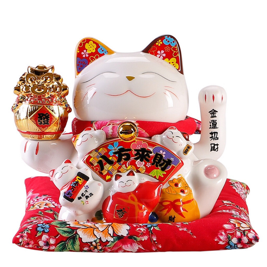 NEW PRODUK Pajangan kucing keberuntungan patung kucing emas kucing hoki patung kucing rejeki maneki 