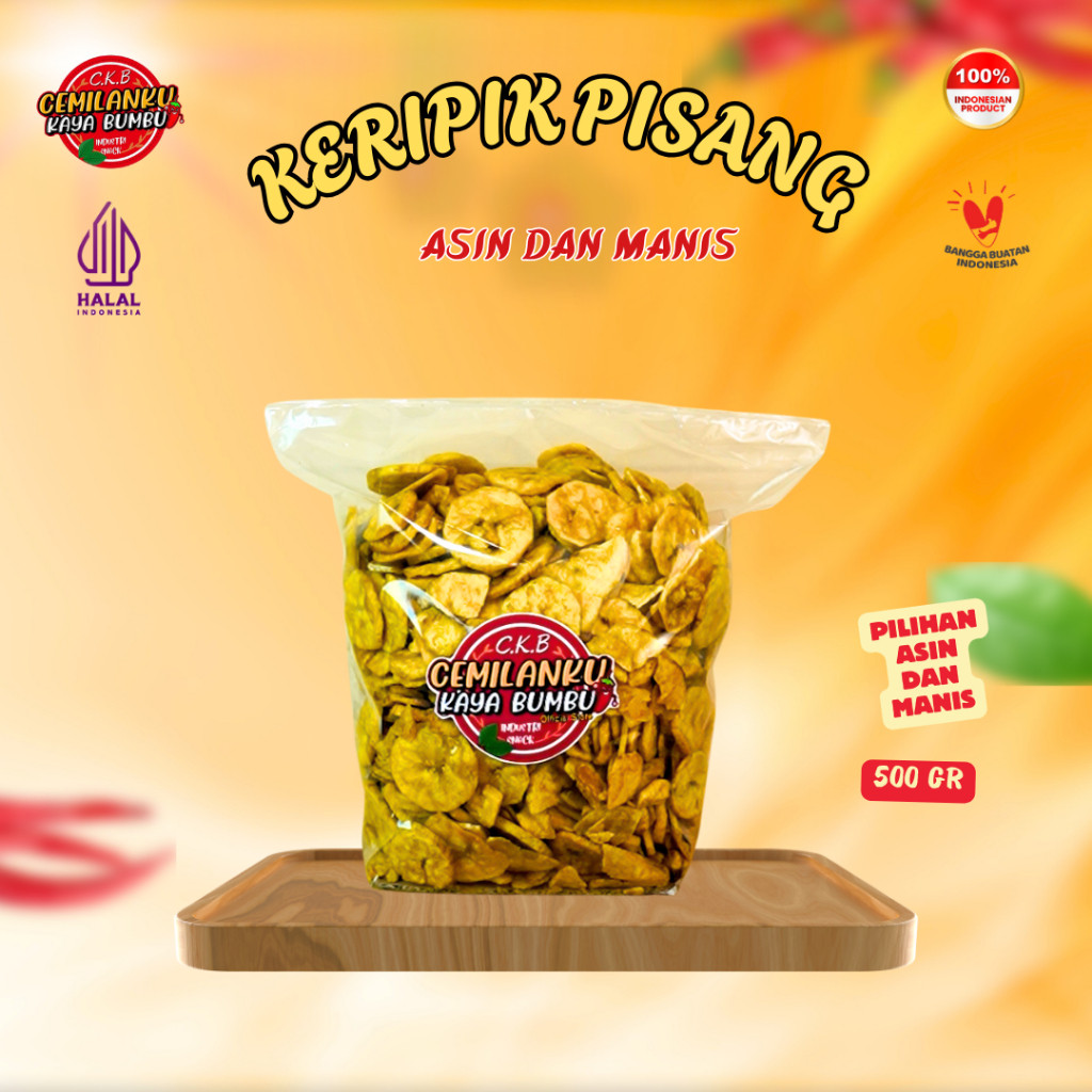 

Cemilanku - 500GR Keripik Pisang Premium Varian Rasa Asin Guruih dan Rasa Manis