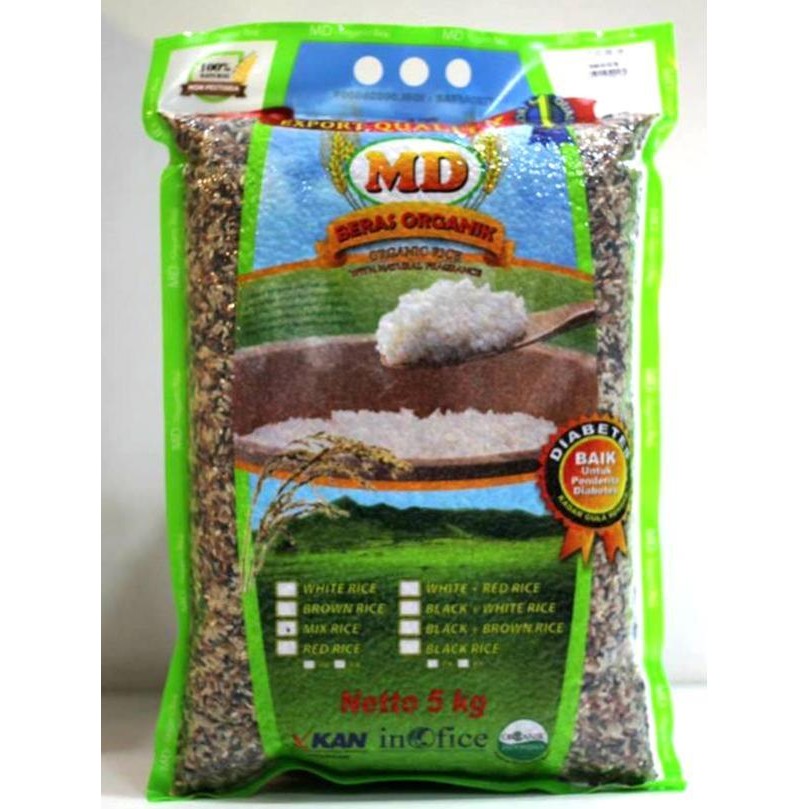 

MD Beras Hitam, Coklat dan Merah Organik 5kg / MD Organic Mix All 5kg