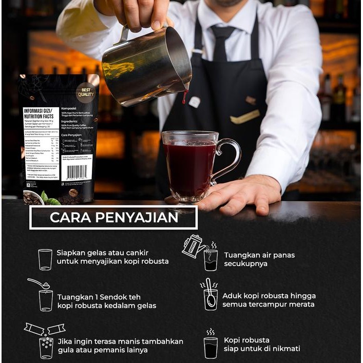 

kopi robusta lampung 200 gr 100 Murni - Way Kopi - BUBUK