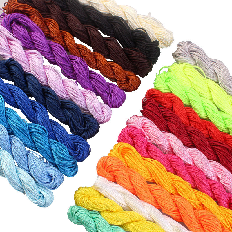 23 Colors 1mm Chinese Knotting Cord Nylon Shamballa Macrame Thread Cord Beading String for Bracelet 