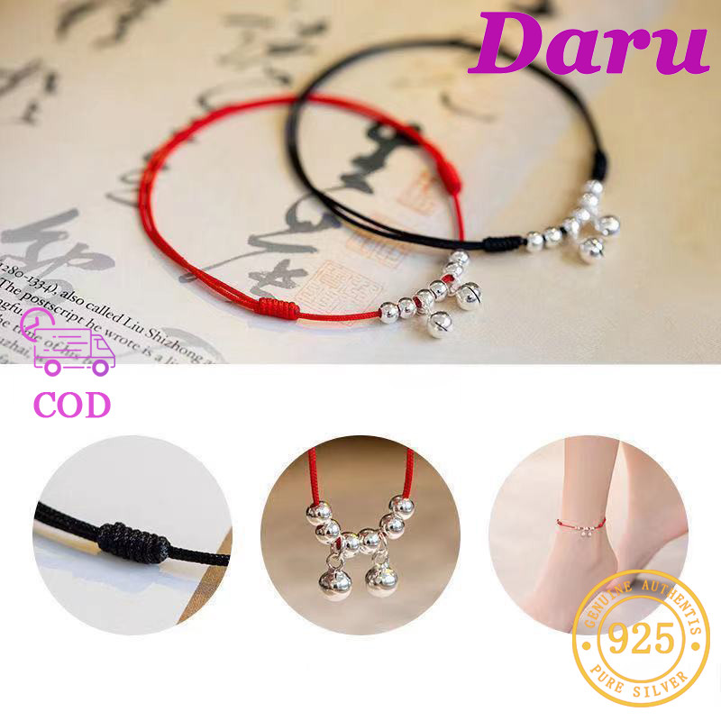 DARU Gelang Kaki Pria Dan Wanita Dengan Tali Merah Dan Hitam