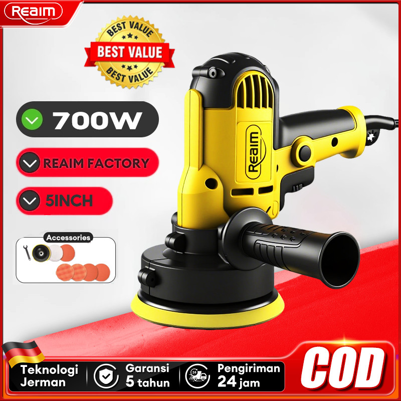 Reaim Mesin Poles Bodi 400-700W Alat Poles Cat Sepeda Motor Mobil
