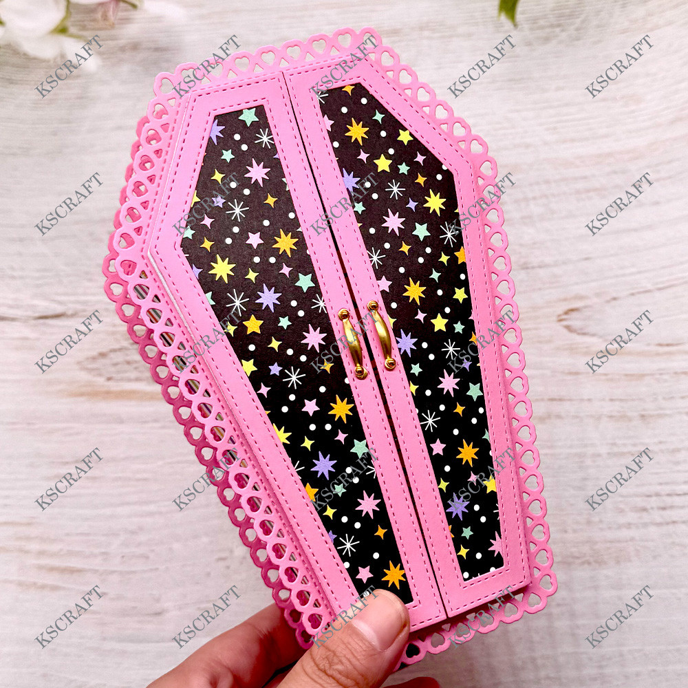 

KSCRAFT Coffin Purse Box Cutting Dies Stencils for DIY Scrapbooking Decorative Embossing DIY Paper Cards