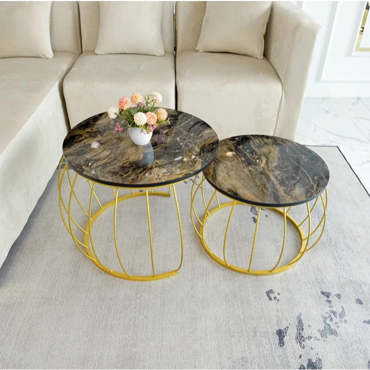 KARGO / MEJA KAPSUL PRG HPL 1 SET isi 2 / Meja Tamu Minimalis Aesthetic / Meja Sofa Minimalis Ruang 