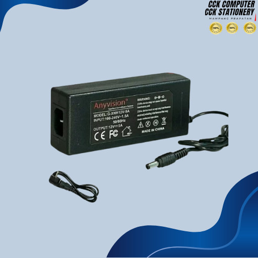 Adaptor Sony/Anyvision 12V 5A / Adaptor 12Volt 5A Ampere untuk SWITCHING / DVR / CCTV