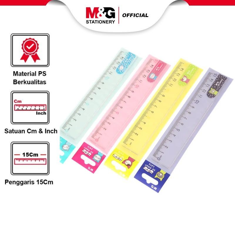 

M&G Penggaris Transparan 15cm/ Ruler Transparant / Penggaris Arkilik Sentimeter & Inch Material