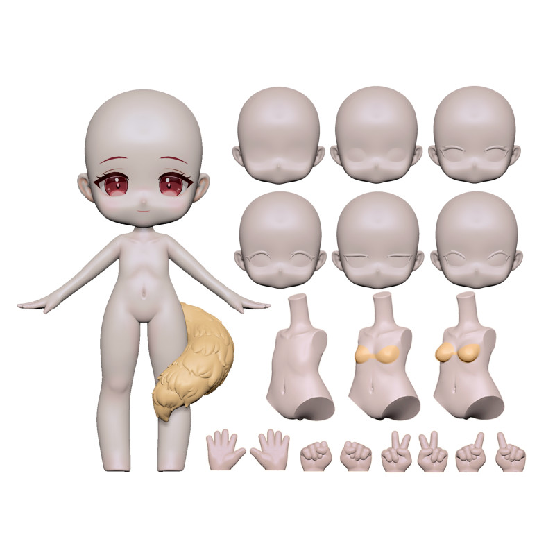 

Multi-size Q Version Doll Body Silicone Mold DIY Ultra-light Clay Fondant Doll /Anime Character Outline Sculpture Molding Tools