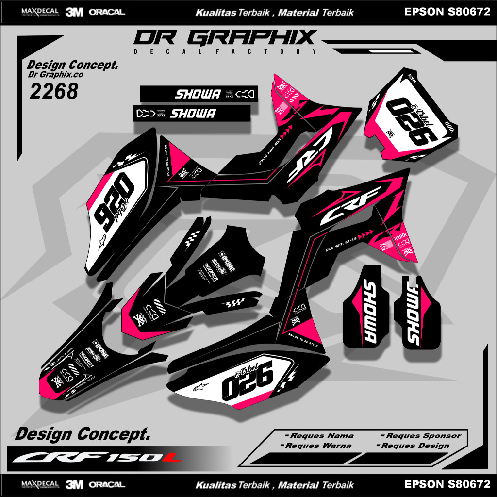 DECAL CRF 150 KEREN/ DECAL CRF MERAH/DECAL CRF 150 FULL BODY