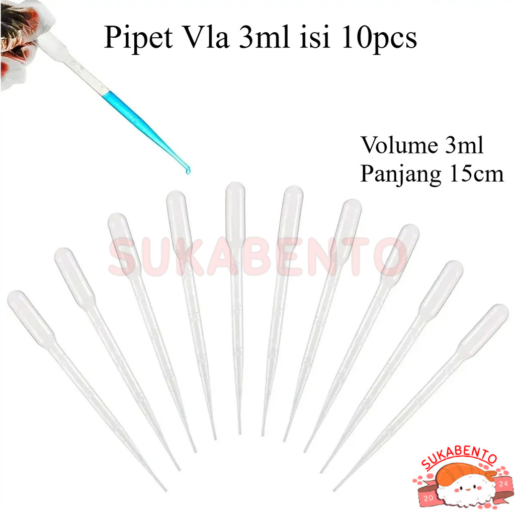 SBT Pipet Tetes Vla Puding 3ml 15cm isi 10 pcs / Straw Dropper Plastik isi 10pcs / Sedotan Cairan Vl