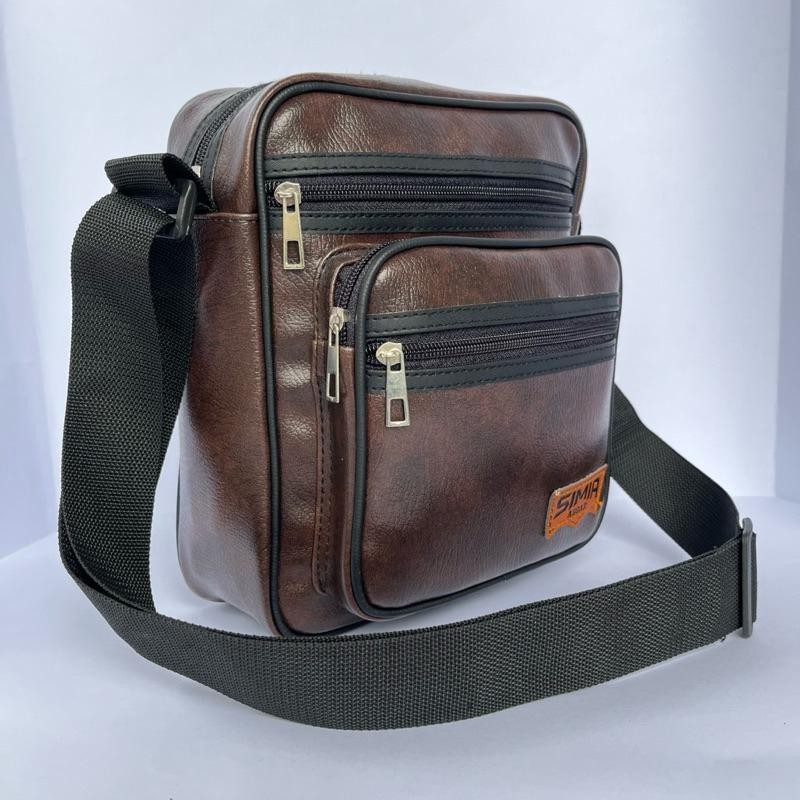Tas Selempang Pria Baham Kulit PU Premium Waterproof Modis Kantong Cowok Travel