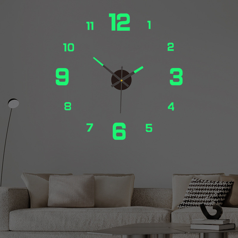 Luminous Digital Clock DIY Stereoscopic Wall Clock Silent Clock Living Room Bedroom Wall Clock Home 