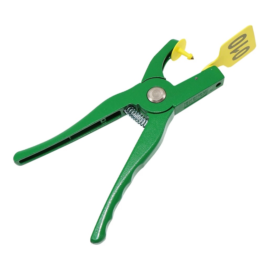 

1Pcs Animal Ear Tag Pliers Green Metal Ear Thorn Clamp Swine Cow Sheep Rabbit Identification Tool Ear Tag Installation Pliers