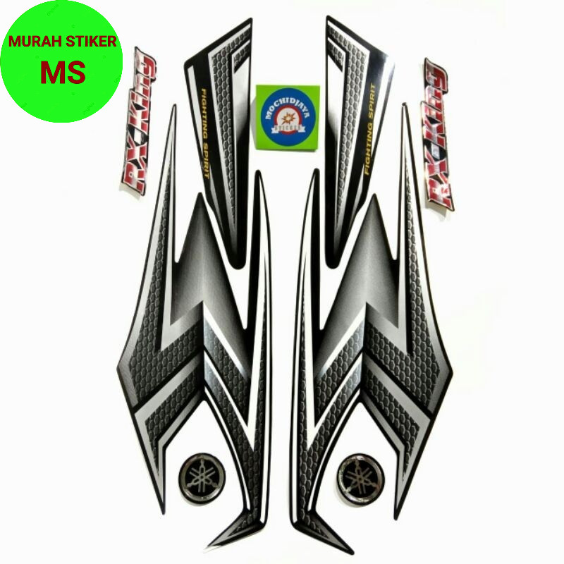 STRIPING RX KING 2004 HITAM SILVER SATU SET EMBLEM RX KING TERLARIS TERBAIK (COD)
