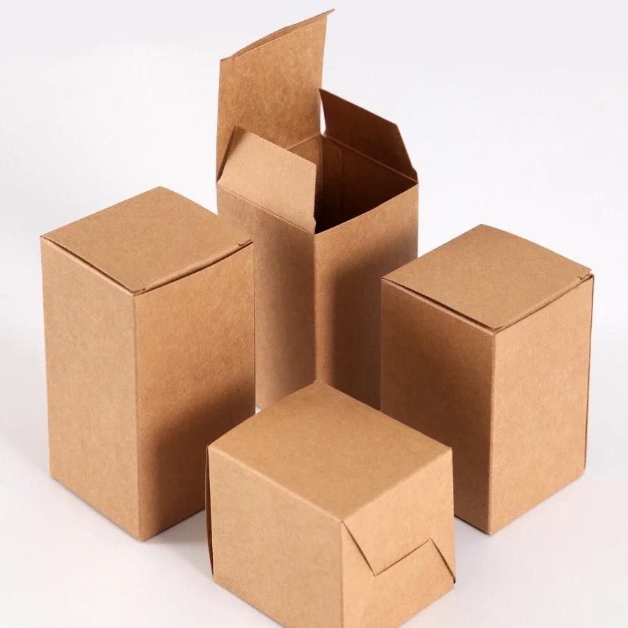 

50pcs DIY Kraft Packaging Boxes White Paper Cardboard Box for Packing DIY Candy Handmade Soap Gift Boxes Height 3cm-13cm