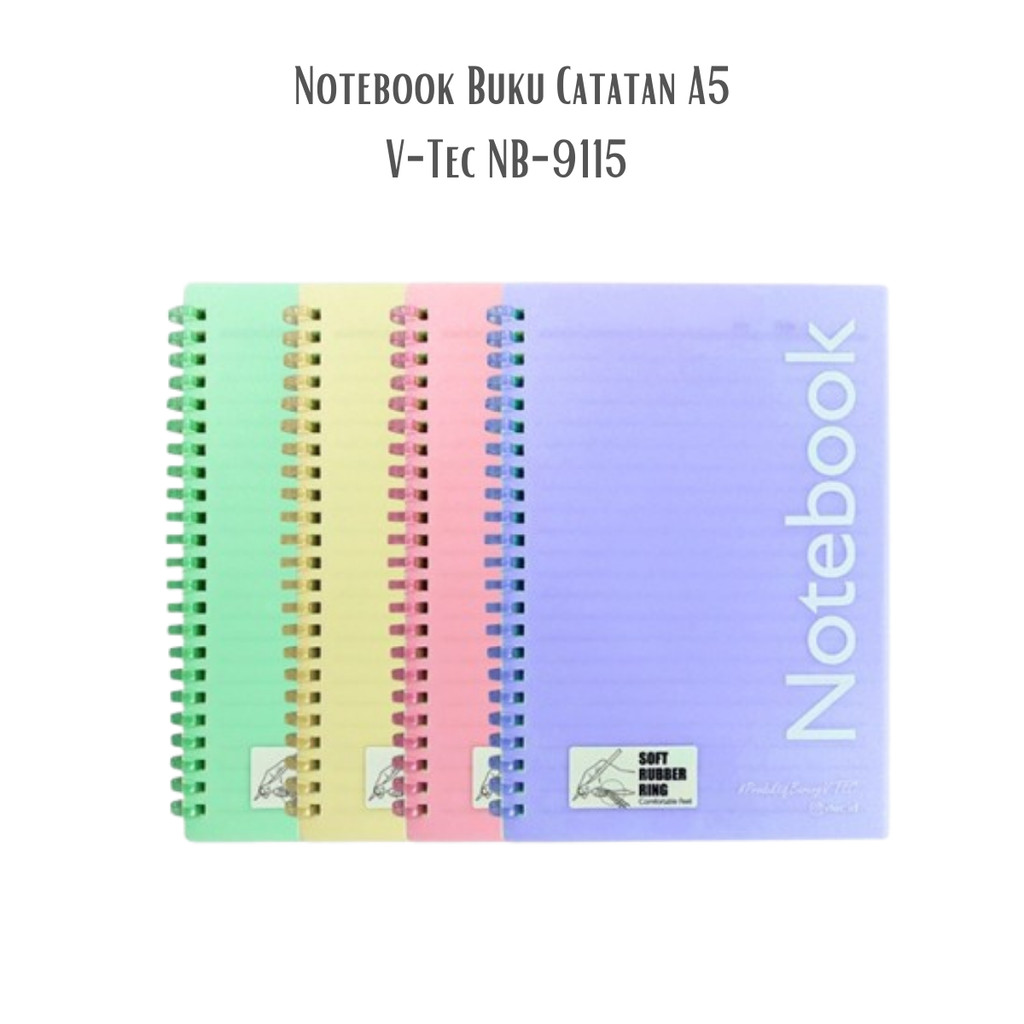 

[ATK88] NOTEBOOK SPIRAL NB-9115 V-TEC A5 - Catatan Alat Tulis Warna Pastel