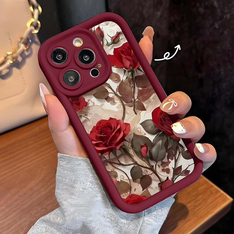 SS0132 Mawar merah untuk case oppo reno 4f 5f 5 6 7 8 7z 8z 8t 11 12f 4g 5g oppo A5 A3 PRO A56S A53S