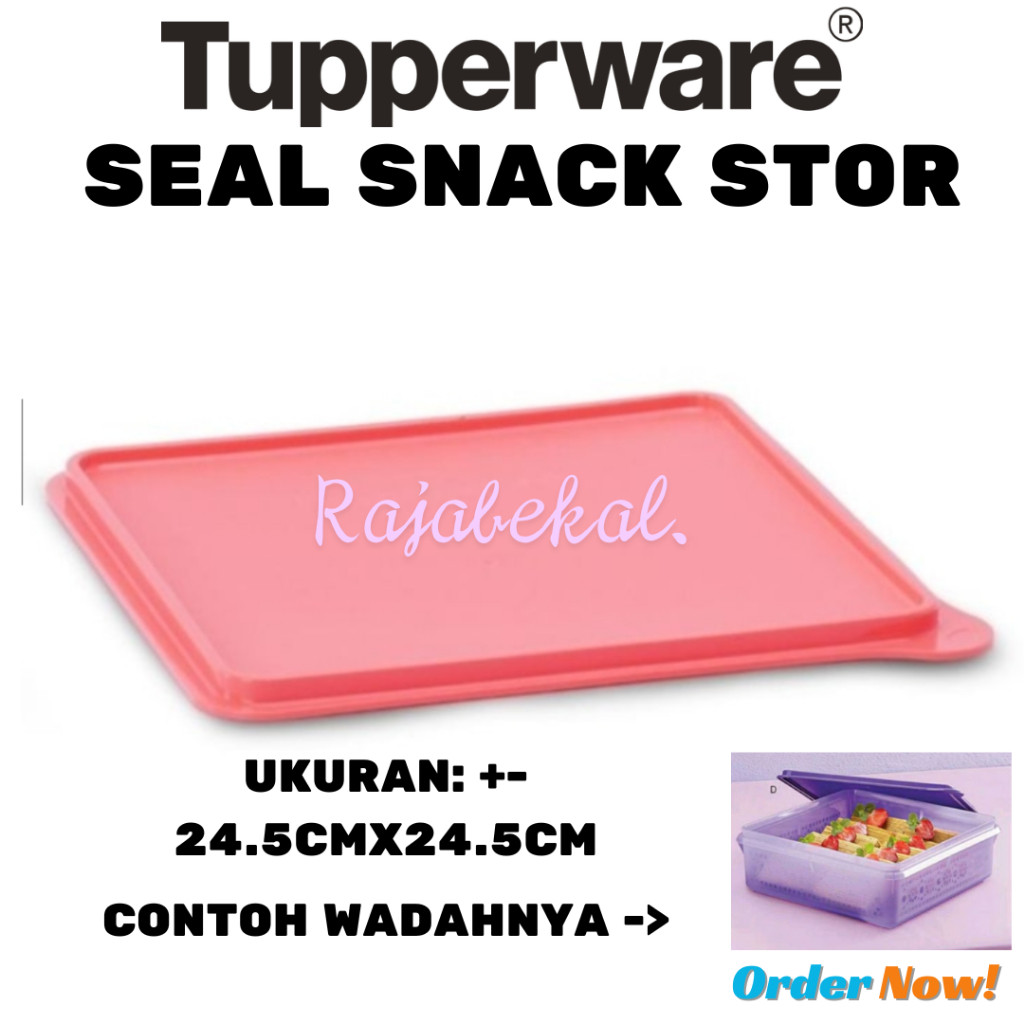 [BIG SALE] PROMO Tupperware Seal Snack Stor Peach Toska 24.5x24.5cm