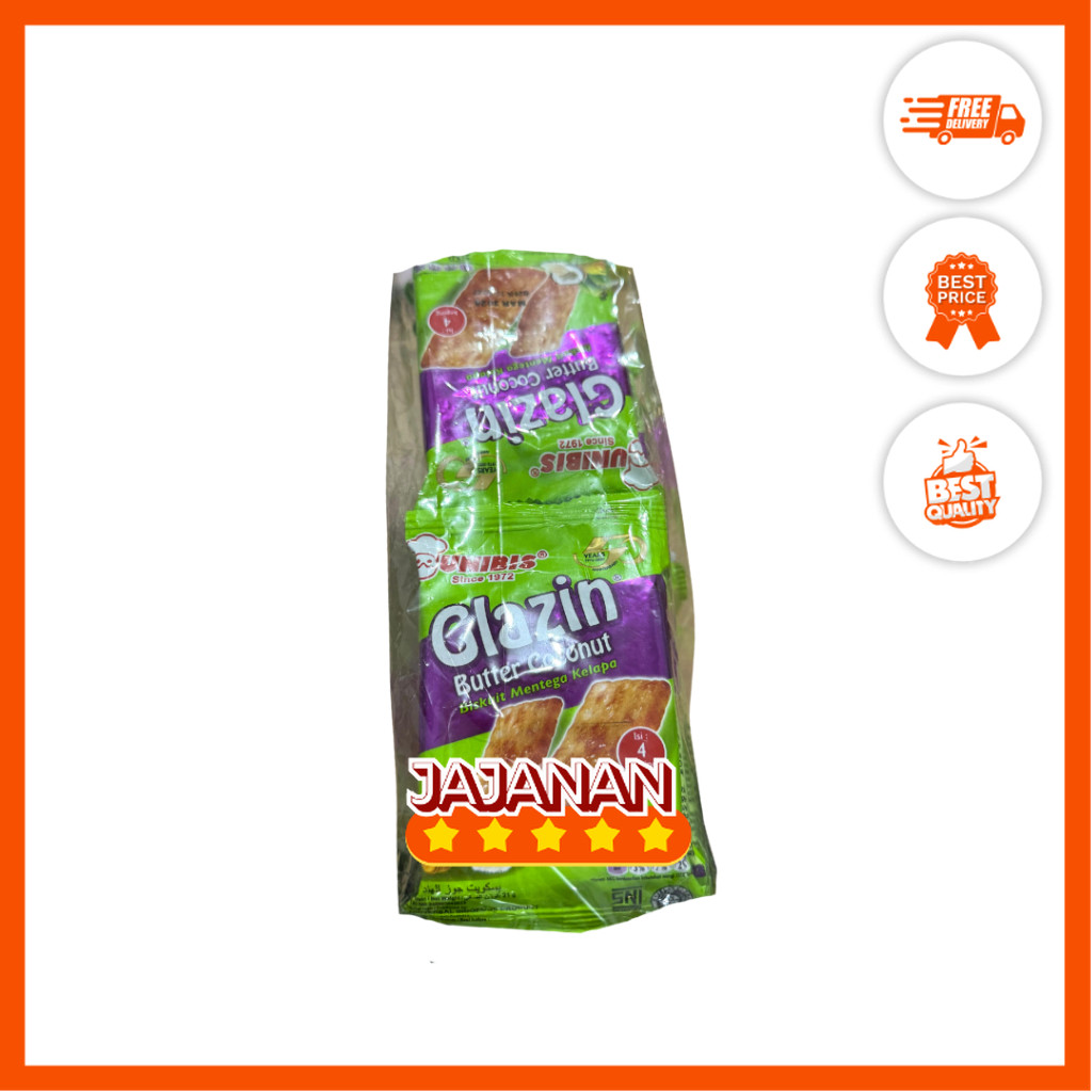 

Unibis Glazin Butter Coconut Biskuit Mentega Kelapa 1 Pack isi 20 pcs x 21gr