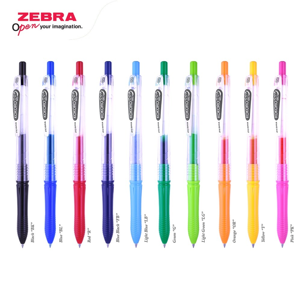 

ZEBRA Kokoro Pulpen Gel 12 Warna Colorful 0.5mm Retractable Gel Pen Pigment Gel Ink