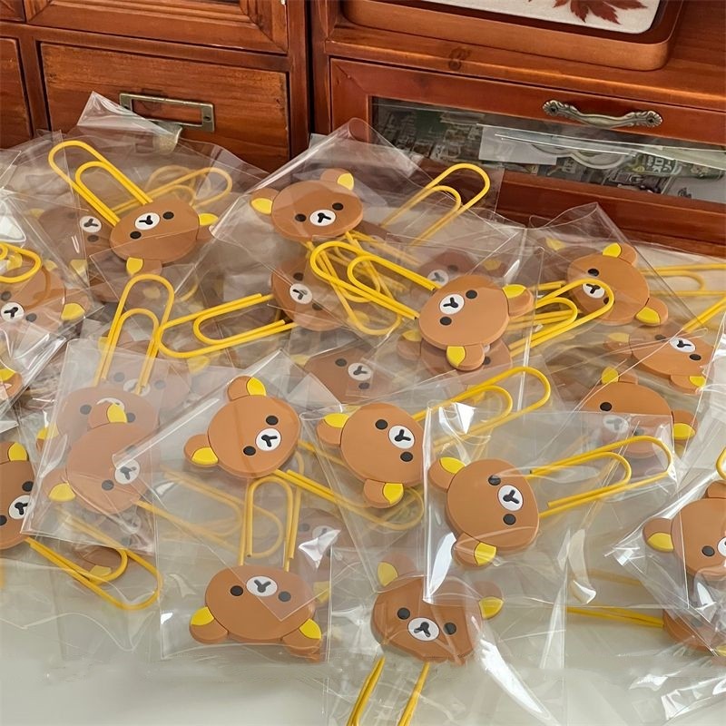 

Cartoon Rilakkuma Styling Anime Paperclip Cute Student Metal Bookmark Creative Handbooks Paper Clip Decoration Diy Toys Gift