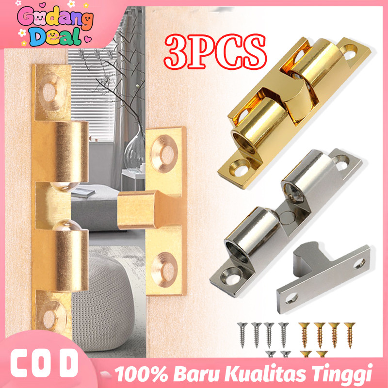 Magnet Pintu Laci Lemari Capit Udang 43 Mm Copper Push To Open Magnetic Catch Emas Perak Besi