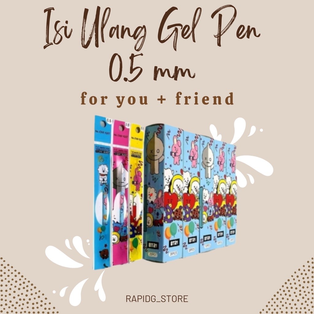 

Refill Pulpen Gel Isi Ulang Pen Tinta Hitam 0.5 mm 1 Box 20 Pcs Murah