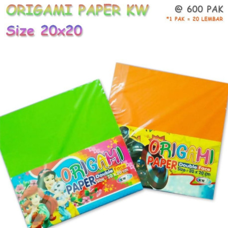 

1 Pack Kertas Lipat Origami 20 x 20 cm Warna 2 Sisi Warna Warni