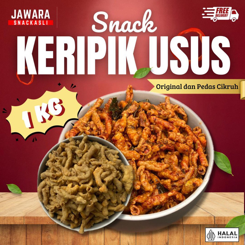 

PAKET BUNDLING KRIPIK USUS 1KG (500Gram Pedas Cikruh & 500Gram Original)