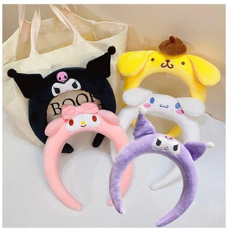 

Sanrio Cartoon Headband Hello Kitty Cinnamoroll Plush Wide-Brim Kawaii Headband Convenient Skin Care Exquisite Girls Must-Have
