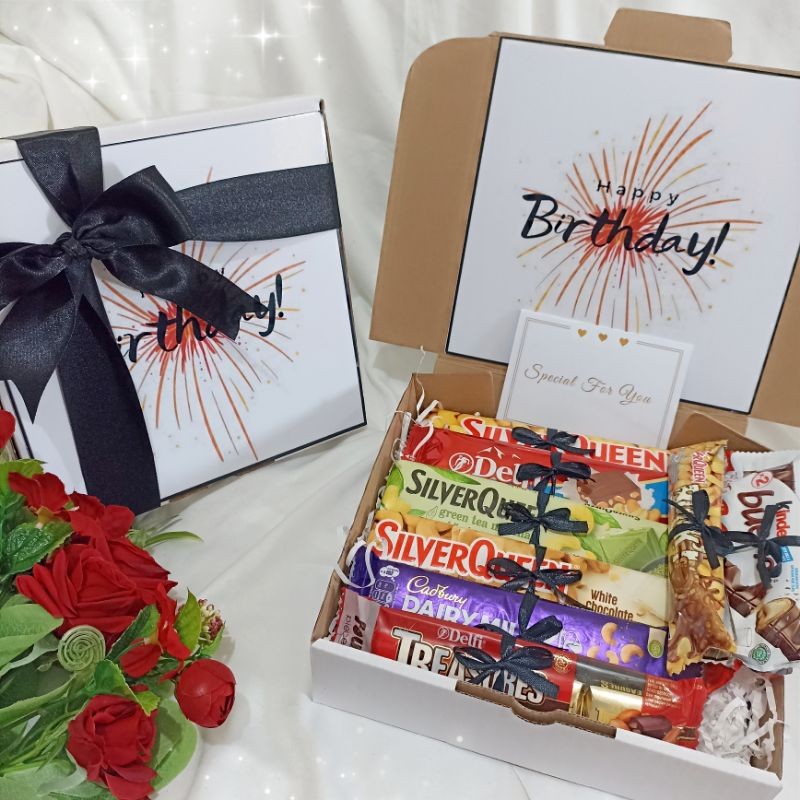 

kado Ulang tahun/ Hampers Ulang Tahun / Hadiah / Gift /happy birthday /kado cowok /kado cewek/ Coklat / kado / kado box /kado guru/hariguru