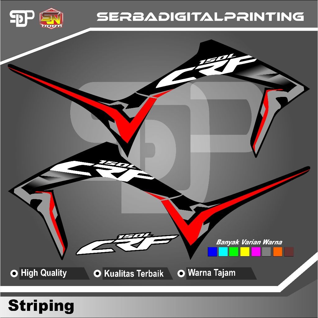Striping Sticker Variasi Aksesories Motor Honda CRF 150 L Stiker List Semi Full Body Original Free L