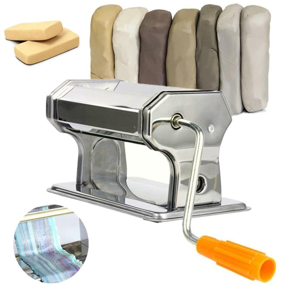 

1PCS Hand Cranked Handmade Press Pasta Tools Non-Electric Craft Clay Steel Rolling Press Portable Roller Polymer Machine