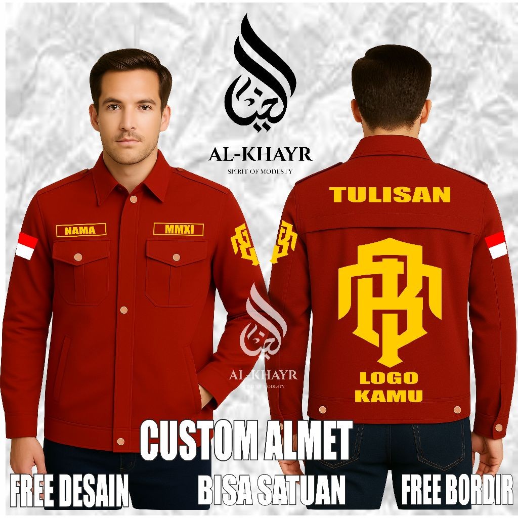 AXULE Alkhayr Kemeja Almet/Jaket Almet Custom Full Bordir Mirip Seperti Almet Tanjung Duren BISA SAT