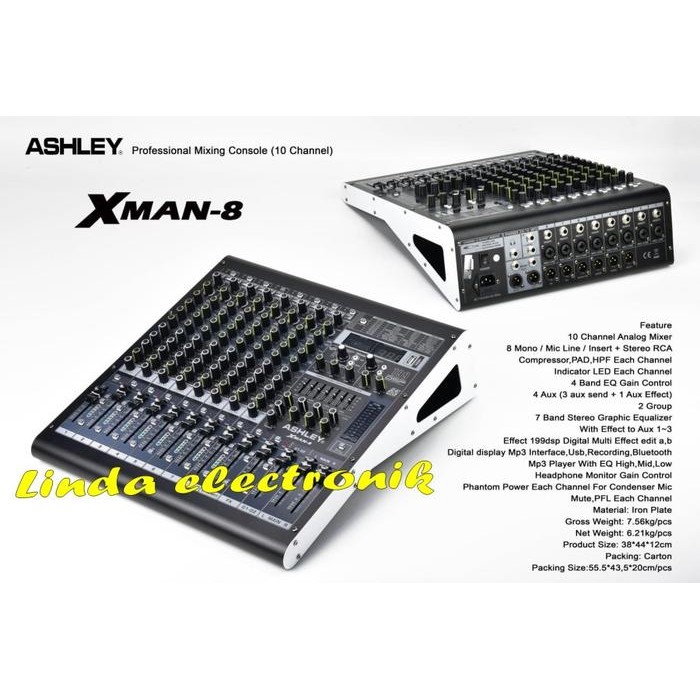 mixer ashley xman 8 8 ch ASHLEY XMAN 8 NEW MODEL
