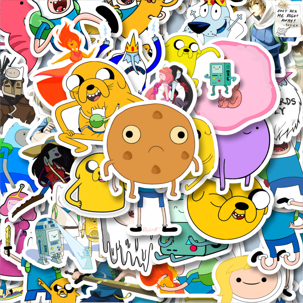 

100PCS Lucu Stiker Kartun Series Adventure Time Character Mix 1 Stiker Aesthetic Stiker Anti Air Stikers Berperekat Waterproof sticker decal buat Motor Helm Buku Journal Koper Casing HP Laptop Botol Minum Hadiah anak