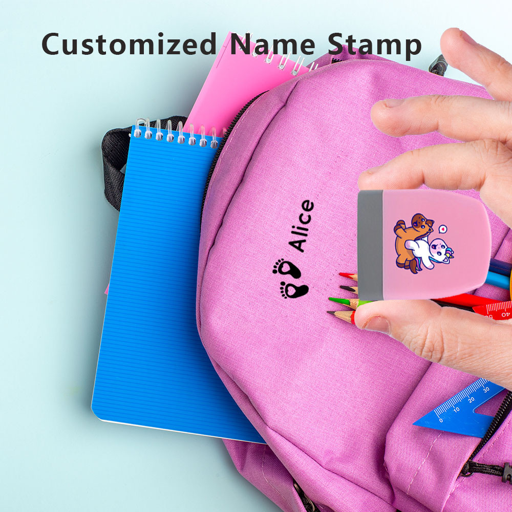 

1PC Lovely Unicorn with horse Personalized Name Stamp For Labelling Clothes, Sheets, Hats, Shoes Customizable Name Seal