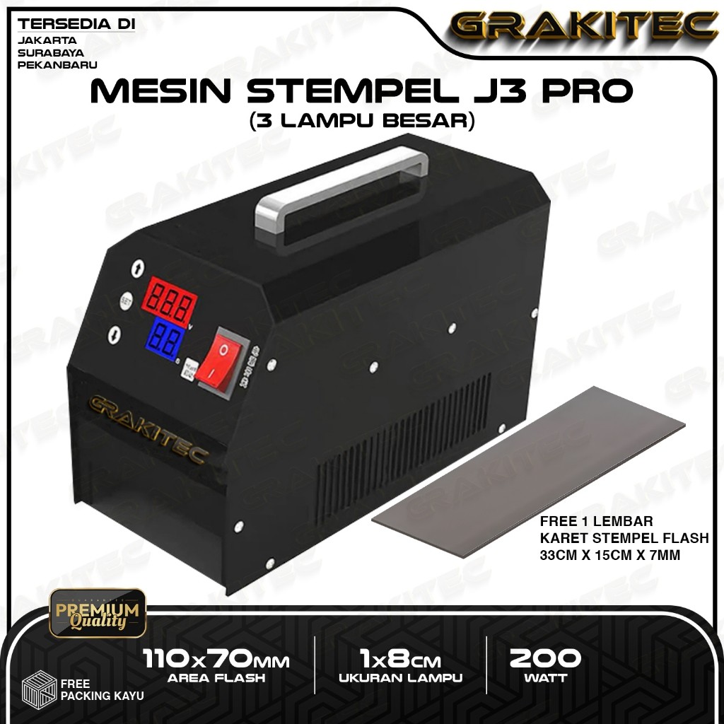 Mesin Stempel Flash GKJ3PRO 3 Lampu KUALITAS IMPORT