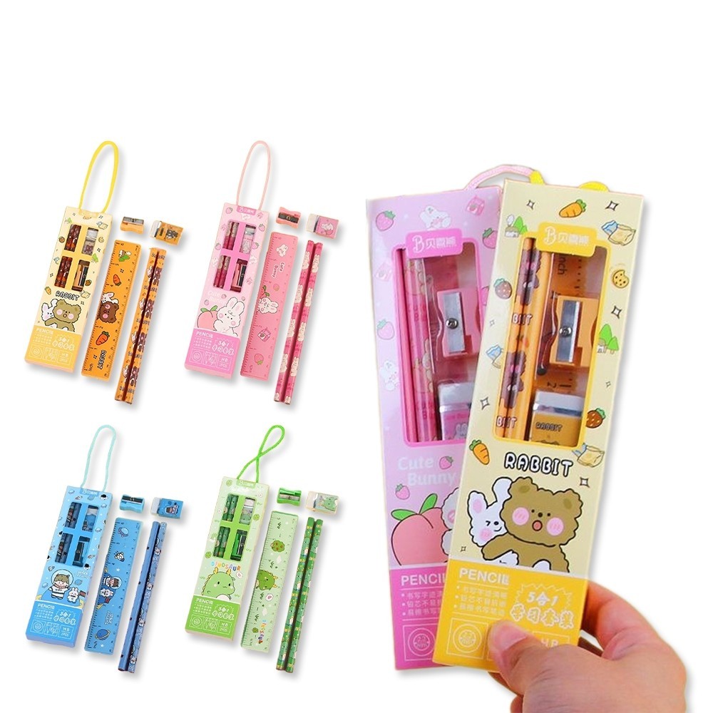 

Yeppo - SET ALAT TULIS SEKOLAH 5 IN 1 H641 SET ALAT TULIS MOTIF KARAKTER LUCU PENSIL SERUTAN PENGHAPUS SET ALAT TULIS ISI 5PCS