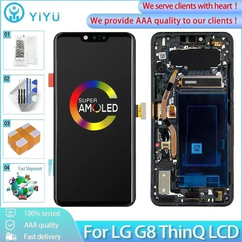 6.1"   al For LG G8 ThinQ LCD Screen Display With Frame Digitizer Assembly Replacement For LG G8 LMG