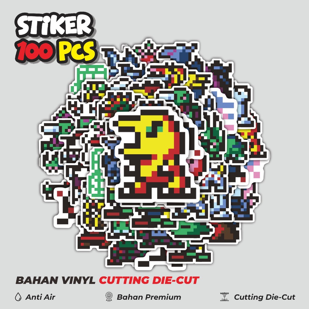 

Terbaru! 50 pcs Stiker Pixel Digimon V22 Dekorasi Lucu Kreatif untuk Notebook, Skateboard, HP