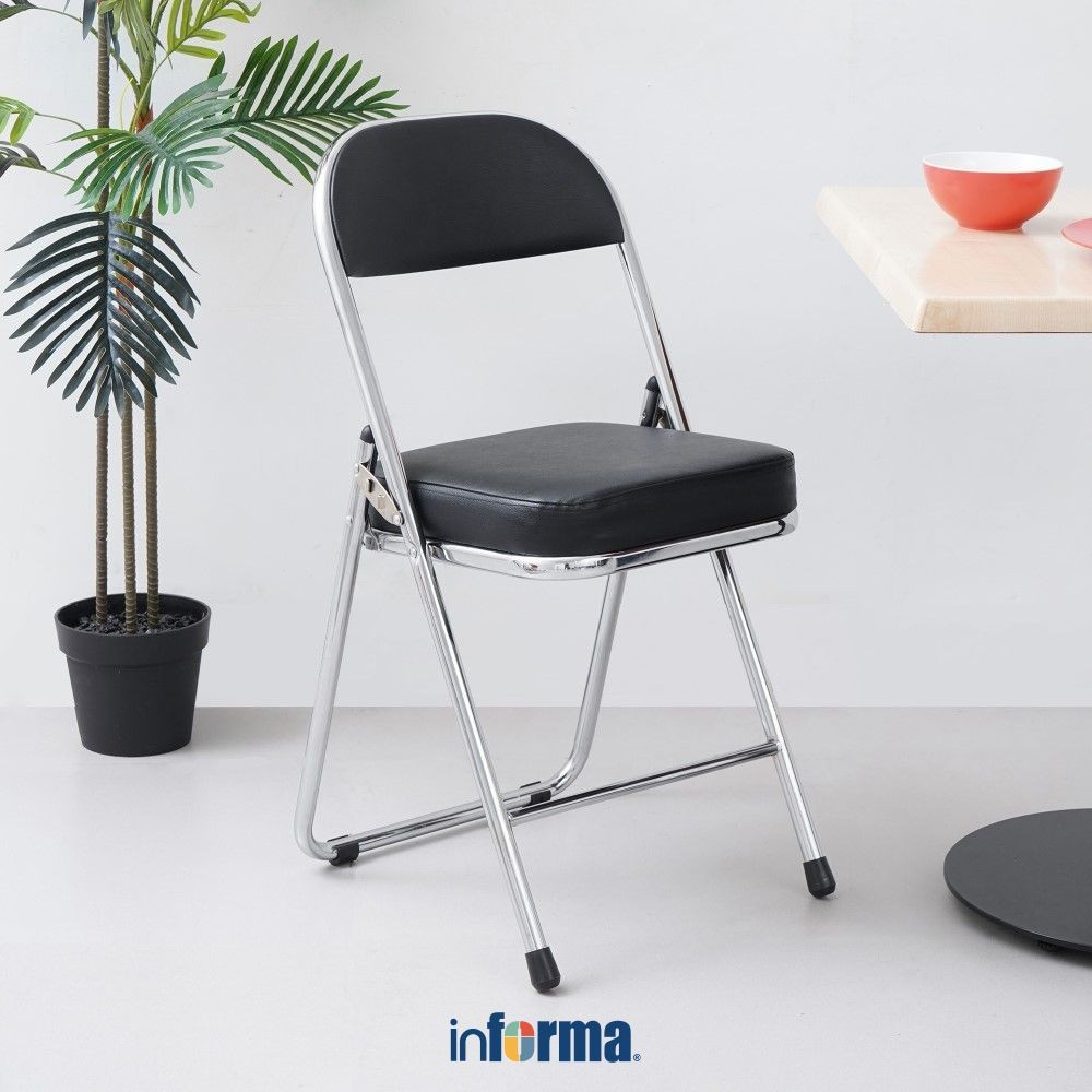 Informa Milo Kursi Lipat - Hitam Multifunctional Foldable Chair Tempat Duduk Serbaguna Kursi Acara C