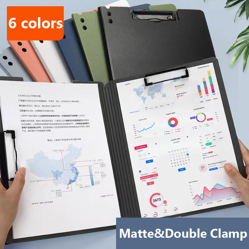 

Double Clip Thickened File Folder With Writing Pad Office Multi-Functional PP Material Clipboard Organizers Desk Organizer