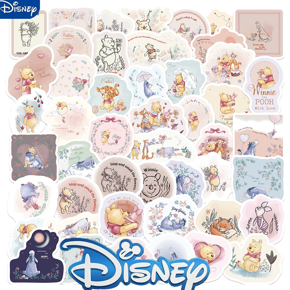 

50PCS Disney Winnie the Pooh Vinyl Stickers Waterproof Decals For Water Bottle Laptop Skateboard Scrapbook Luggage Kids Toy