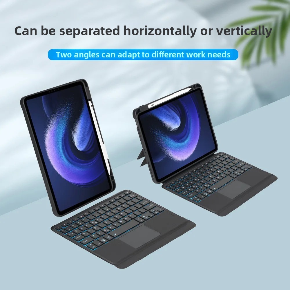 Magnetic Attraction Bluetooth Keyboard Case Split Second Control Backlit Tablet Compatible with Sams