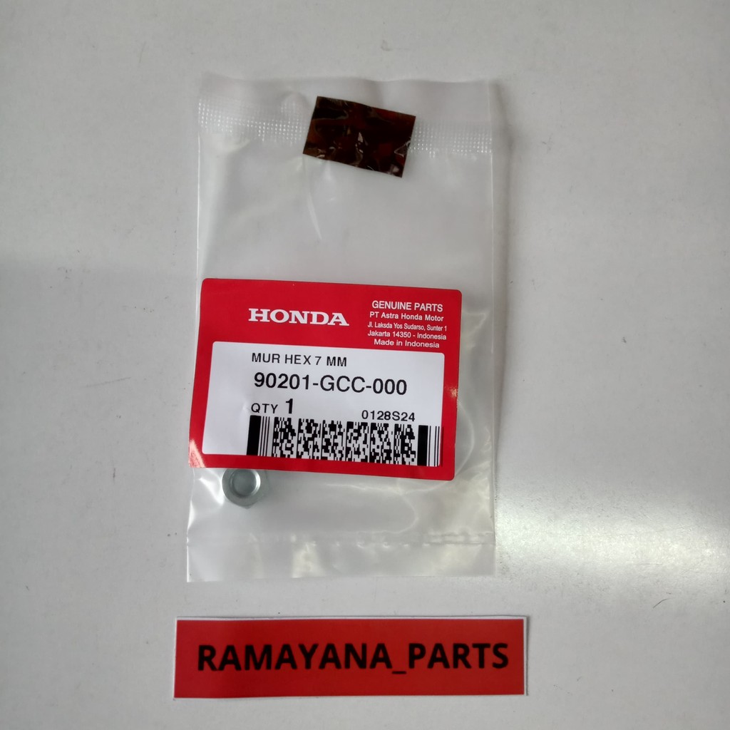 Nut Hex 7MM New Beat eSP Genio Spacy Scoopy FI Scoopy eSP K93 Vario 110 Karbu 90201GCC000